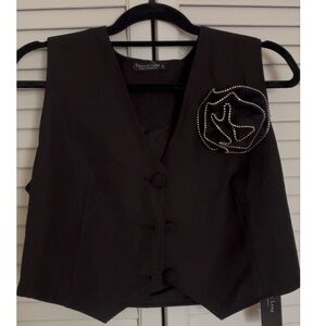 boutique rhinestone flower vest
